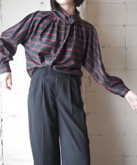 Striped Funnel Neck Blouse BKRE