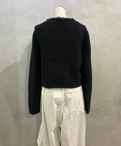 J.CREW Fringe Trim Collarless Jacket BK