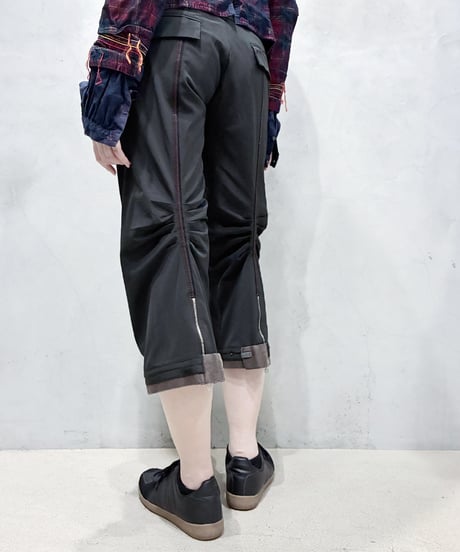 MARITHE FRANCOIS GIRBAUD Ankle Zip Cropped Pants BK