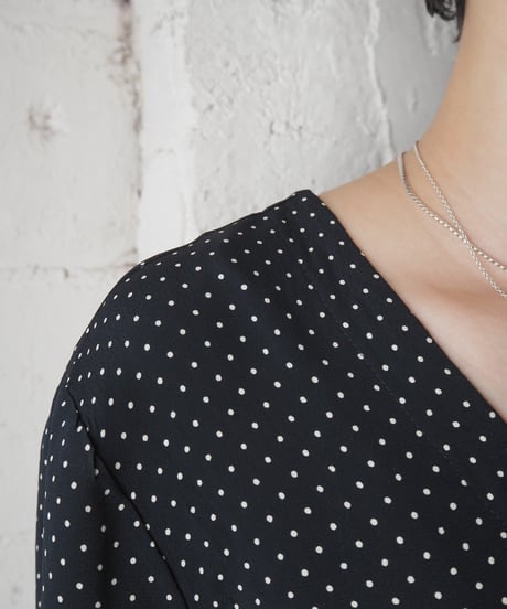 Vneck Dot Cropped Cardigan BKBE