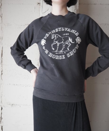 1988 Pennsylvania 4-H Horse Show Sweatshirt BK WH