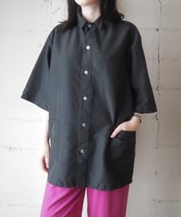 Short Sleeve Nylon Shirt Jacket BK