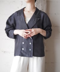 Pure Silk Double Breasted Jacket BK