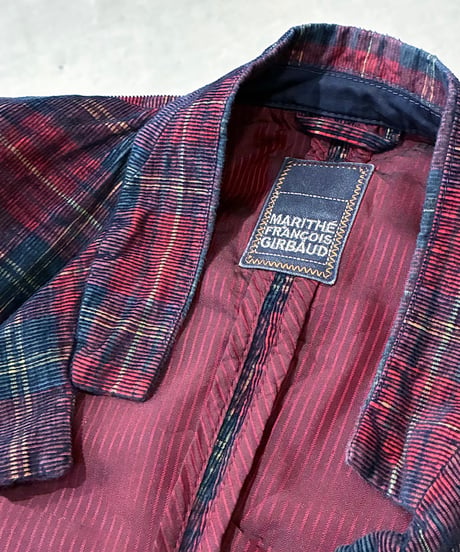 MARITHE FRANCOIS GIRBAUD Tartan Check Corduroy Jacket RENV