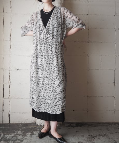 GANNI Small Flower Pattern Cachecoeur Dress WH