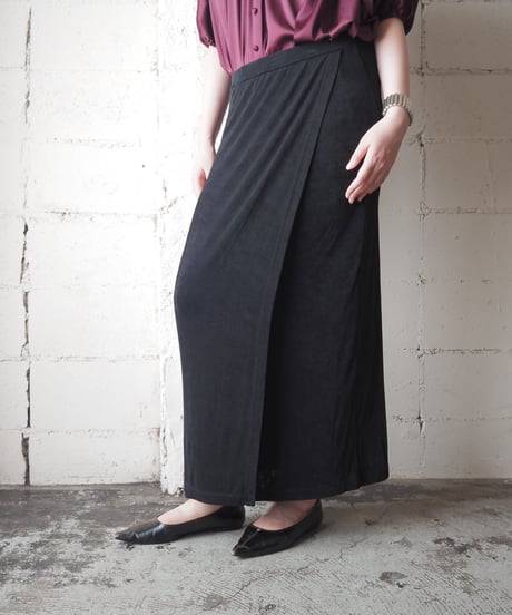 Pencil Easy Wrap Long Skirt BK