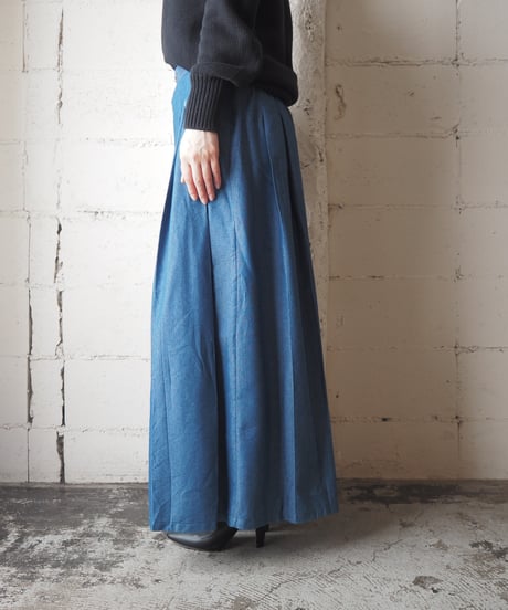 Denim Tuck Wide Pants BL