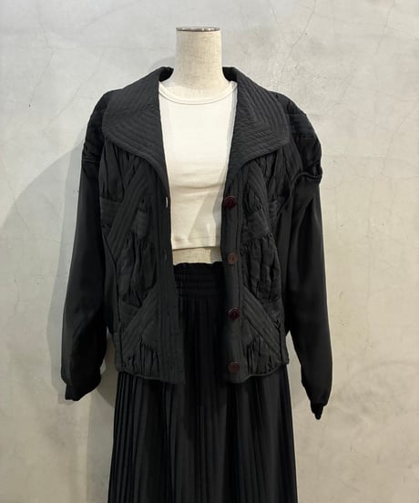 1980's Gather Design Open Collar Jacket BK