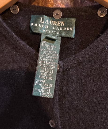 LAUREN RALPH LAUREN PETITE Crewneck Knit Cardigan BK