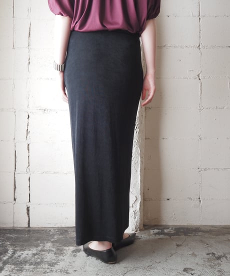 Pencil Easy Wrap Long Skirt BK