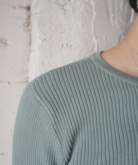 Curve Hem Cropped Rib Knit LGN