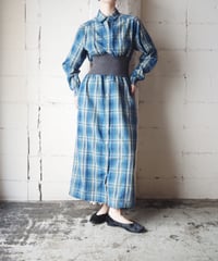 Remake L.L.Bean Plaid Docking Dress BL GR