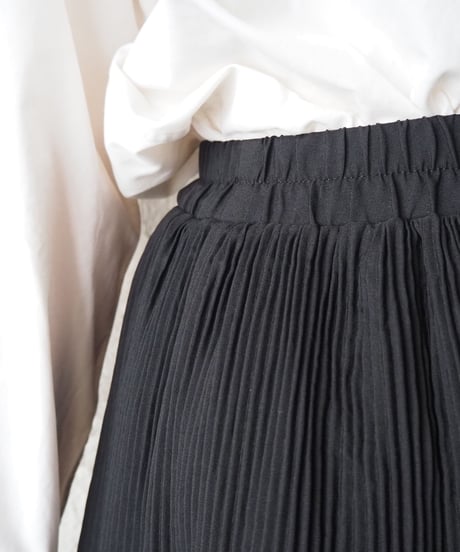 Tiered Pleats Easy Skirt BK