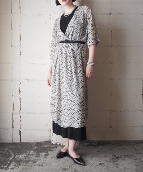 GANNI Small Flower Pattern Cachecoeur Dress WH