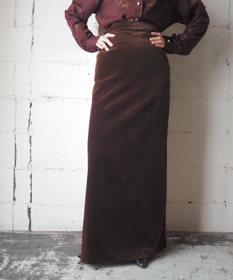 1970's Made in Sweden Velour Long Skirt BR