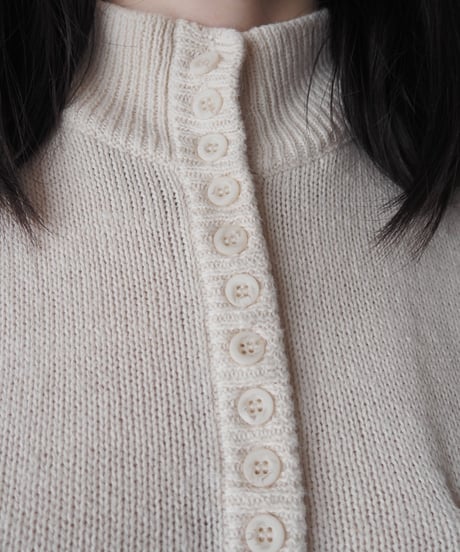 Mock Neck Buttoned Knit Vest IV