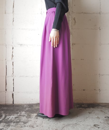 1970's SAINT LAURENT Front Button Long Skirt PUR
