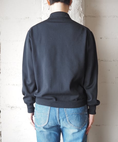 1970's Euro Diamond Pattern Knit Cardigan BK