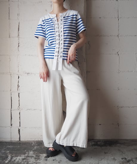 Remake Lace Up Short Sleeve Basque Shirt