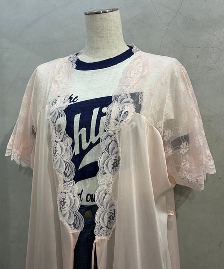 Made in USA Lace Sleeve Satin Robe LPI