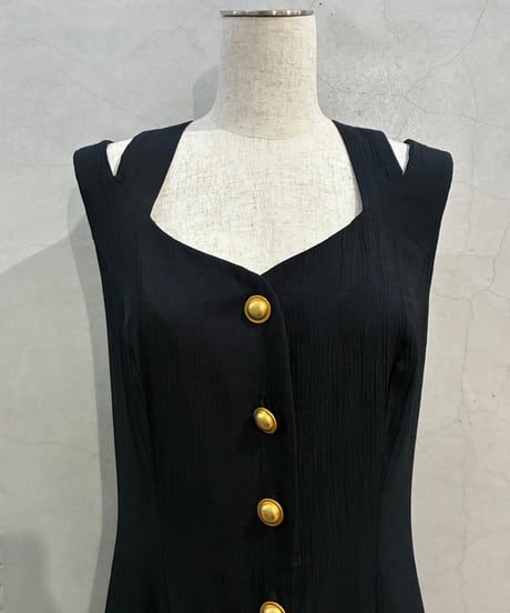 Back Cross Front Button Dress Made in USA BK