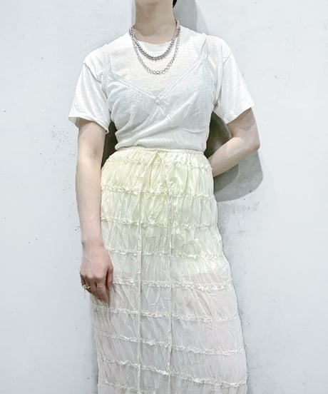 Shirring Sheer Easy Long Skirt IV