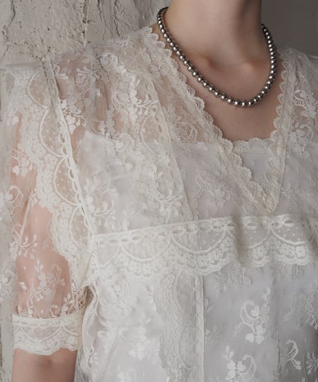 GUNNE SAX Lace Square Collar Dress WH