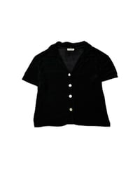 Open Collar Short Sleeve Easy Shirt BK