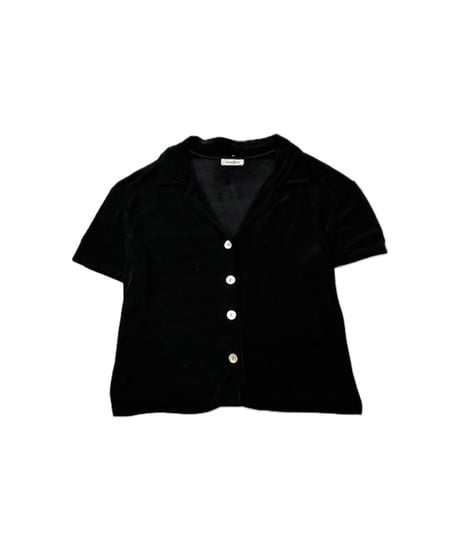 Open Collar Short Sleeve Easy Shirt BK