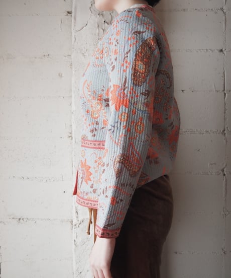 Flower Print Reversible Quilted Jacket BL PI