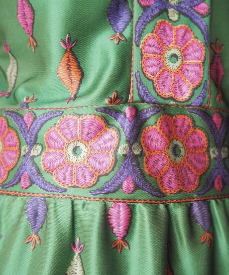 1970's Emilio Borghese Pattern Sleeveless Maxi Dress YGN