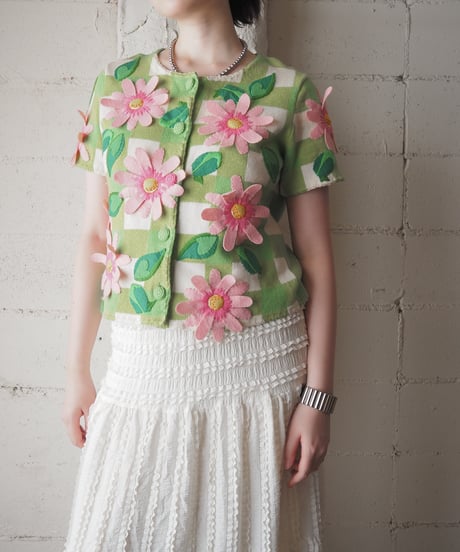 Vintage michael simon 3D Flower Embroidery Sweater LGNPI