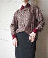 1990's LOEWE Velvet Switching Pattern Shirt GNBUR