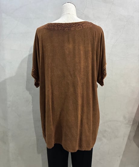 Ethnic Embroidery Dolman Sleeve Top BR