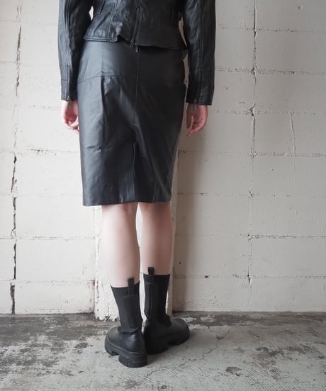 Leather Tight Skirt BK