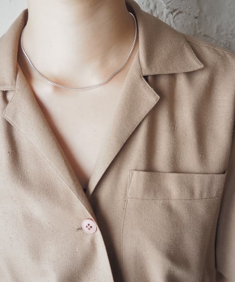 Open Collar Silk Shirt Dress BE