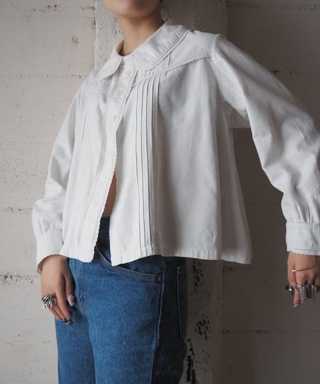1920-30's Euro Round Neck Lace Blouse WH