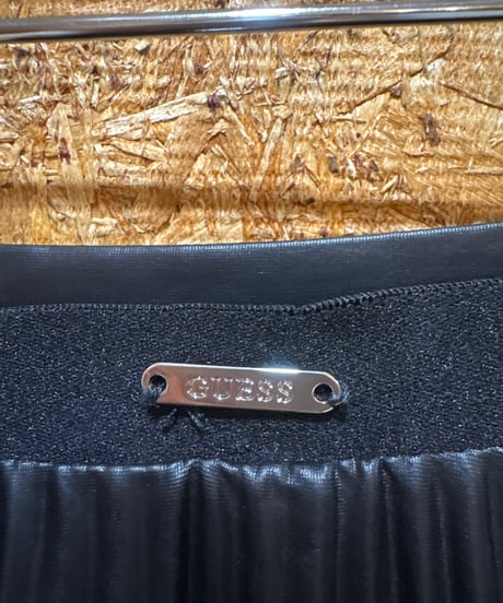 GUESS Faux Leather Pleated Skirt BK