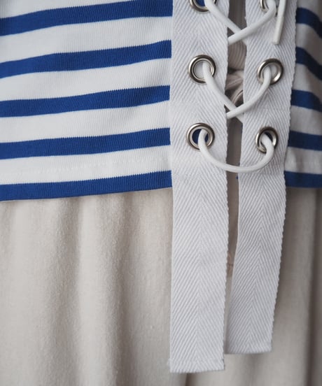 Remake Lace Up Short Sleeve Basque Shirt