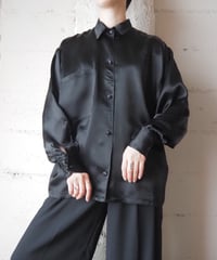 Made in France Back Tape Satin Shirt BK