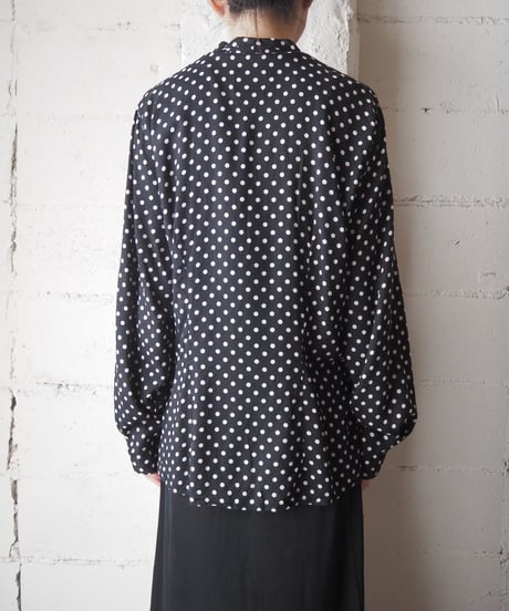 Polka Dot Small Collar Blouse BKWH