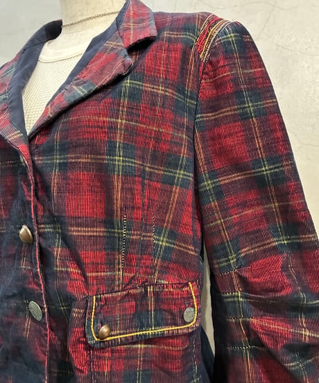 MARITHE FRANCOIS GIRBAUD Tartan Check Corduroy Jacket RENV