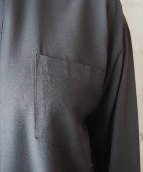 pavo by Lastrada Band Collar Rayon Shirt BK