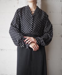 Polka Dot Small Collar Blouse BKWH