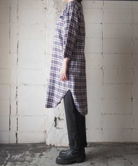 Christian Dior Plaid Pajama Shirt Dress NV RE WH