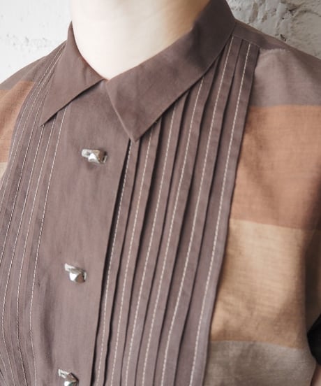 1960's USA Pleated Front Gradation Dress BR