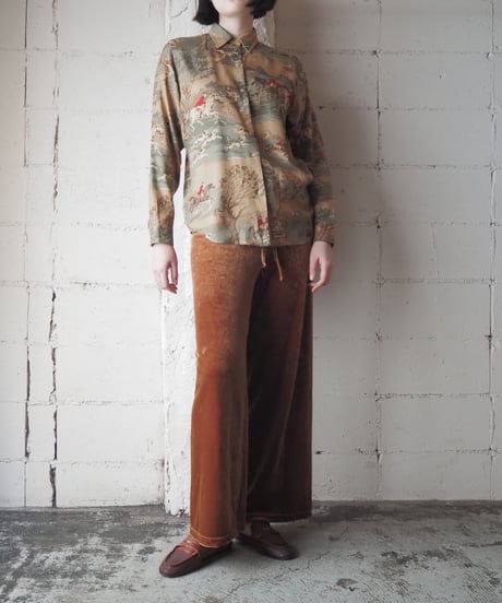 LAUREN RALPH LAUREN Hunting Print Rayon Shirt BE