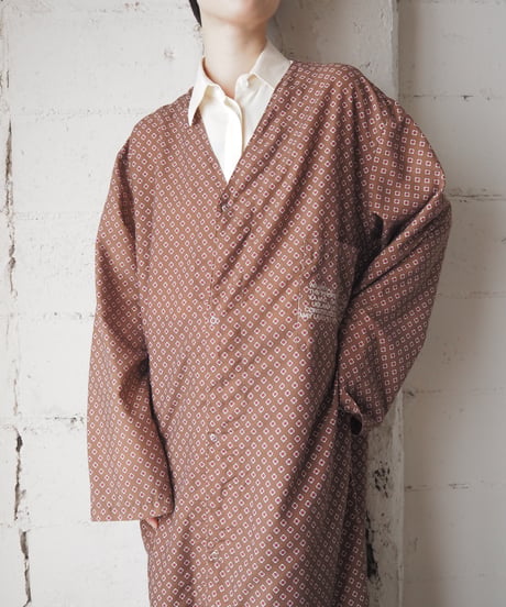 1970's Small Pattern Collarless Coat BR