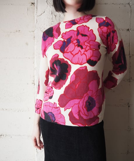 Floral Print Cashmere Sweater PI IV