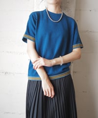 1970's Contrast Trim Ringer Top BL YE